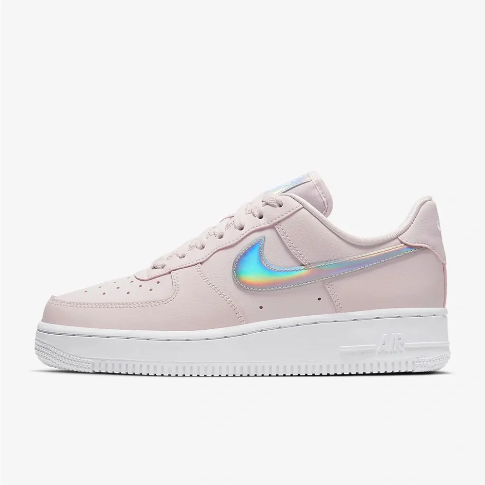 Nike Women's Sneakers - Pink with Iridescent Swoosh - Picture 1 of 8